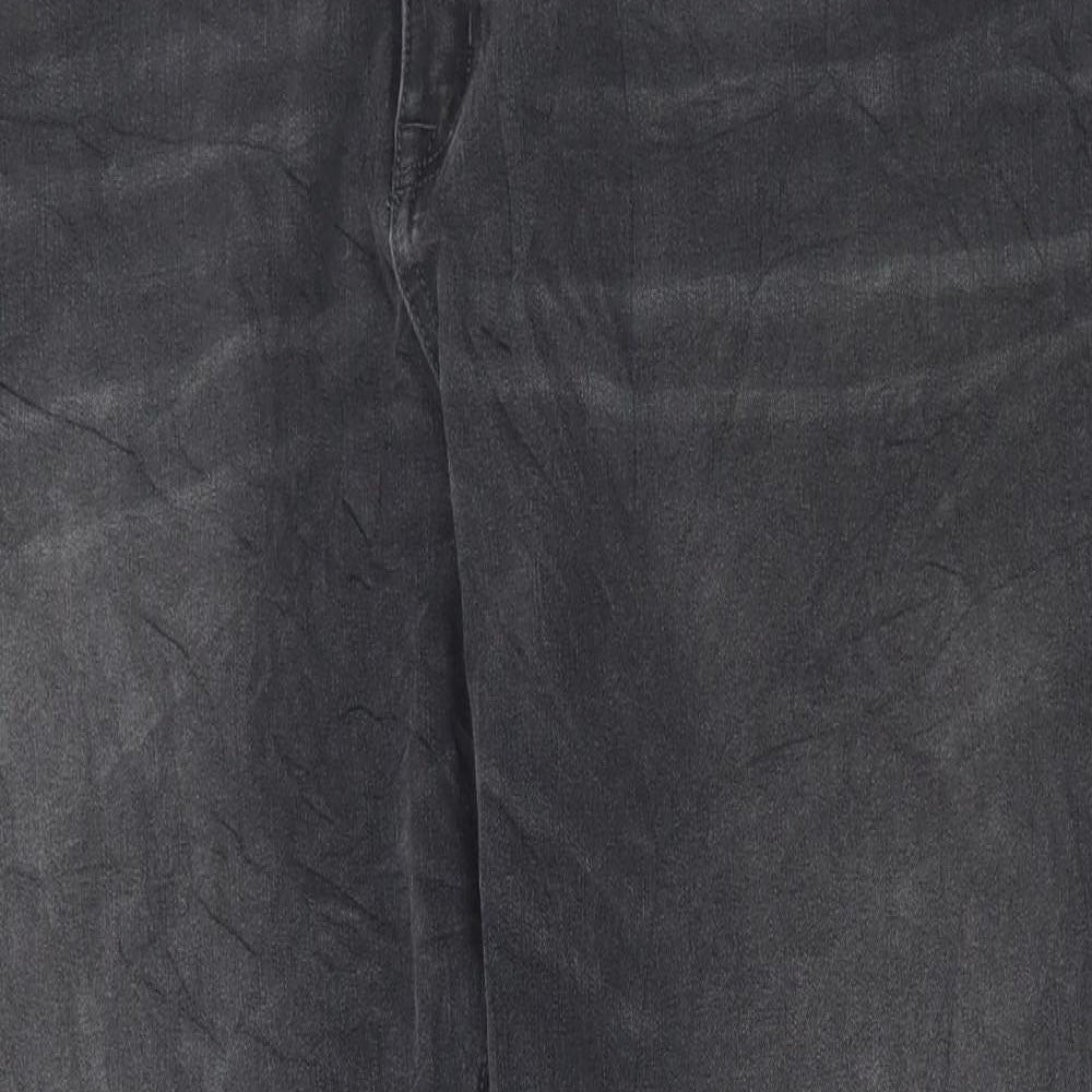 Marks and Spencer Womens Grey Cotton Mom Jeans Size 24 L31 in Regular Button