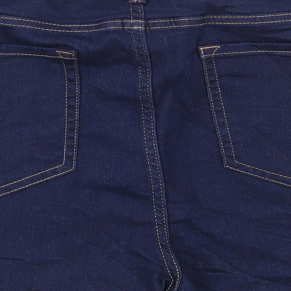 Marks and Spencer Womens Blue Cotton Bermuda Shorts Size 20 L3 in Regular Button
