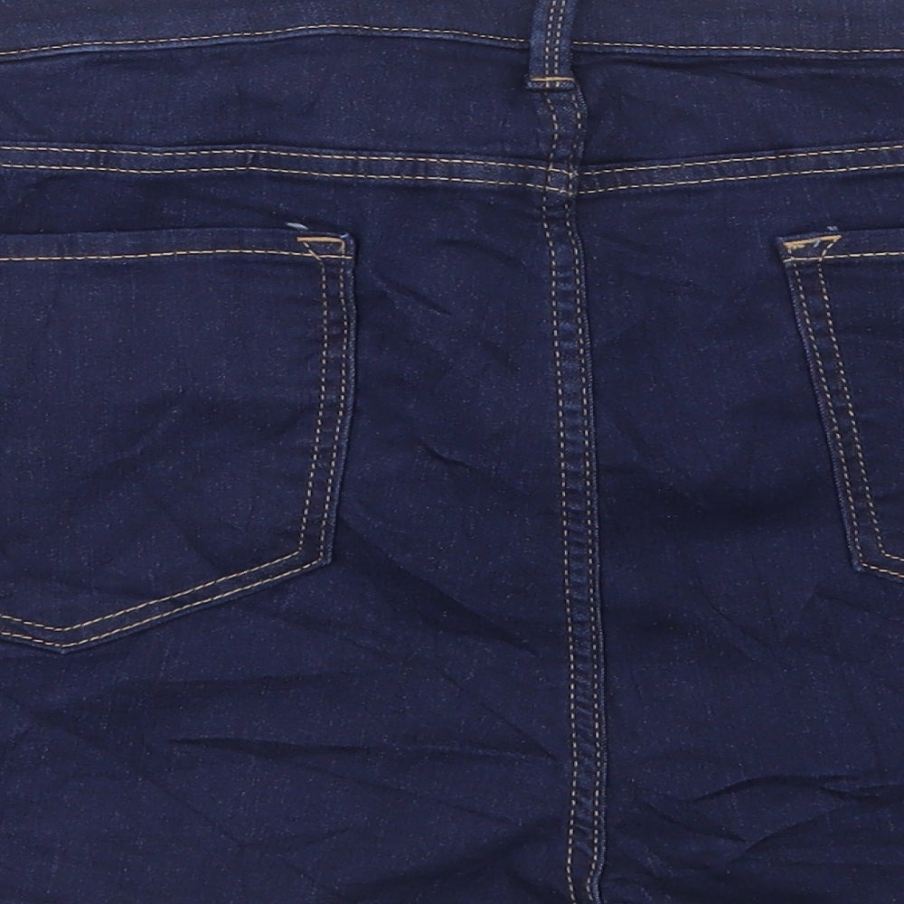Marks and Spencer Womens Blue Cotton Bermuda Shorts Size 20 L3 in Regular Button