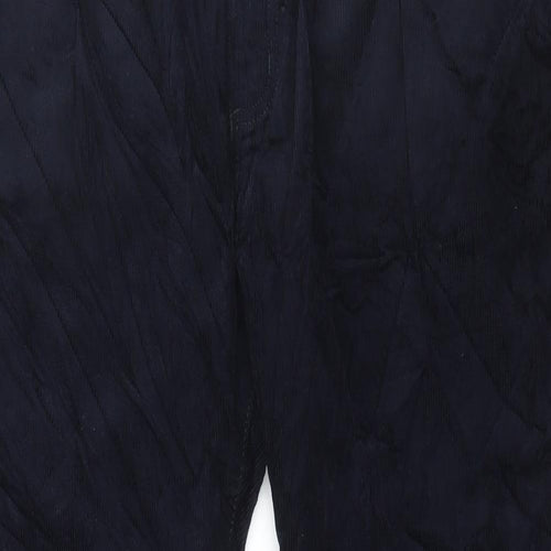 Marks and Spencer Mens Blue Cotton Trousers Size 42 in L29 in Regular Button