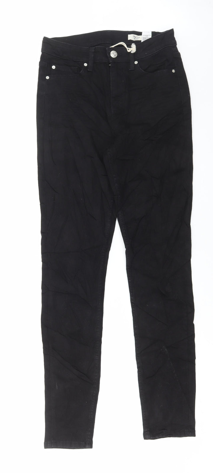 Marks and Spencer Womens Black Cotton Skinny Jeans Size 10 L30 in Regular Button