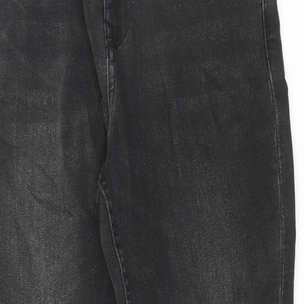 Marks and Spencer Girls Grey Cotton Skinny Jeans Size 11-12 Years Regular Button