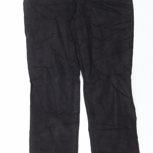 Marks and Spencer Mens Black Cotton Straight Jeans Size 30 in L30 in Regular Button