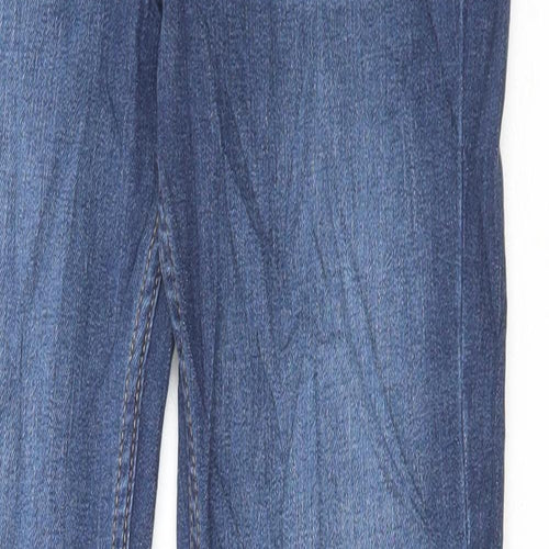 Marks and Spencer Womens Blue Cotton Bootcut Jeans Size 8 L29 in Regular Button