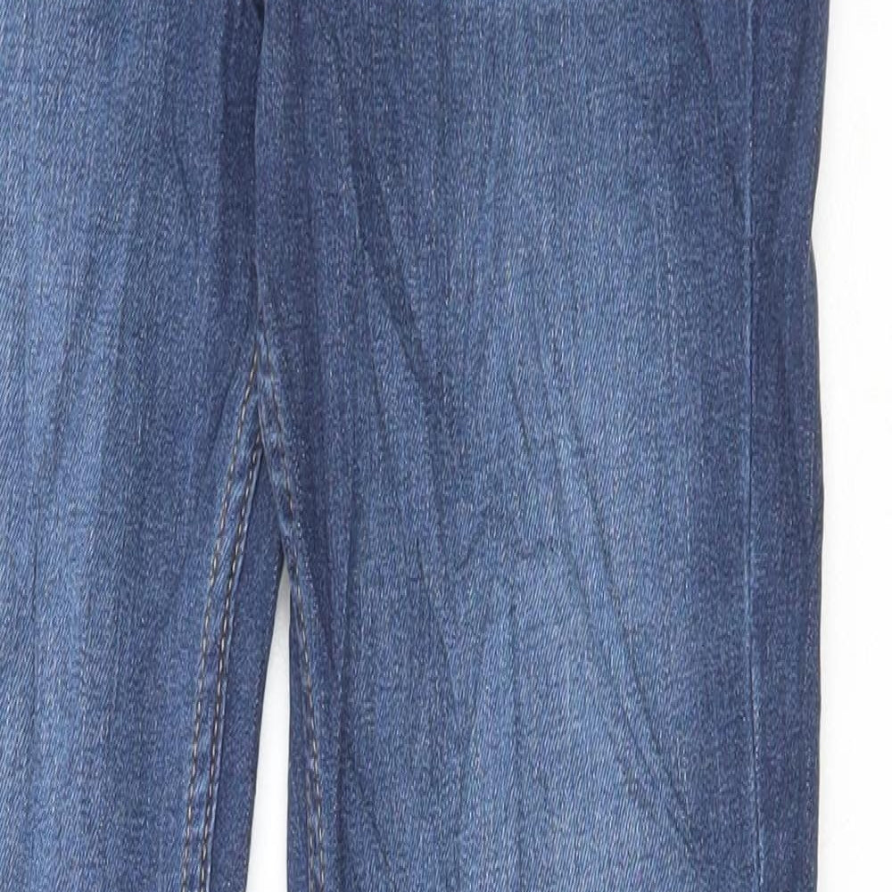 Marks and Spencer Womens Blue Cotton Bootcut Jeans Size 8 L29 in Regular Button