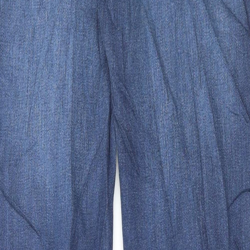 Marks and Spencer Womens Blue Cotton Bootcut Jeans Size 8 L29 in Regular Button