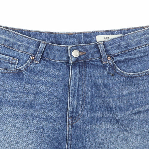 Marks and Spencer Womens Blue Cotton Bermuda Shorts Size 12 L4 in Regular Button
