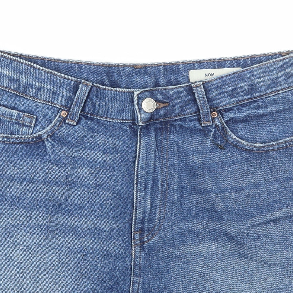 Marks and Spencer Womens Blue Cotton Bermuda Shorts Size 12 L4 in Regular Button