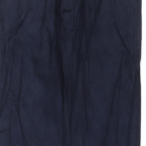 Marks and Spencer Mens Blue Cotton Trousers Size 30 in L33 in Regular Button
