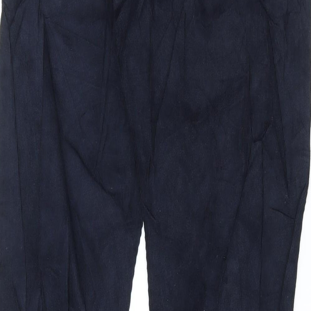 Marks and Spencer Mens Blue Cotton Trousers Size 30 in L33 in Regular Button