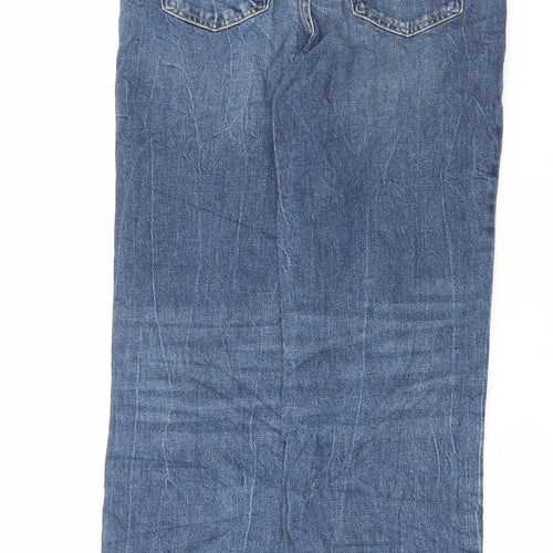 Marks and Spencer Womens Blue Cotton Straight Jeans Size 8 L29 in Regular Button