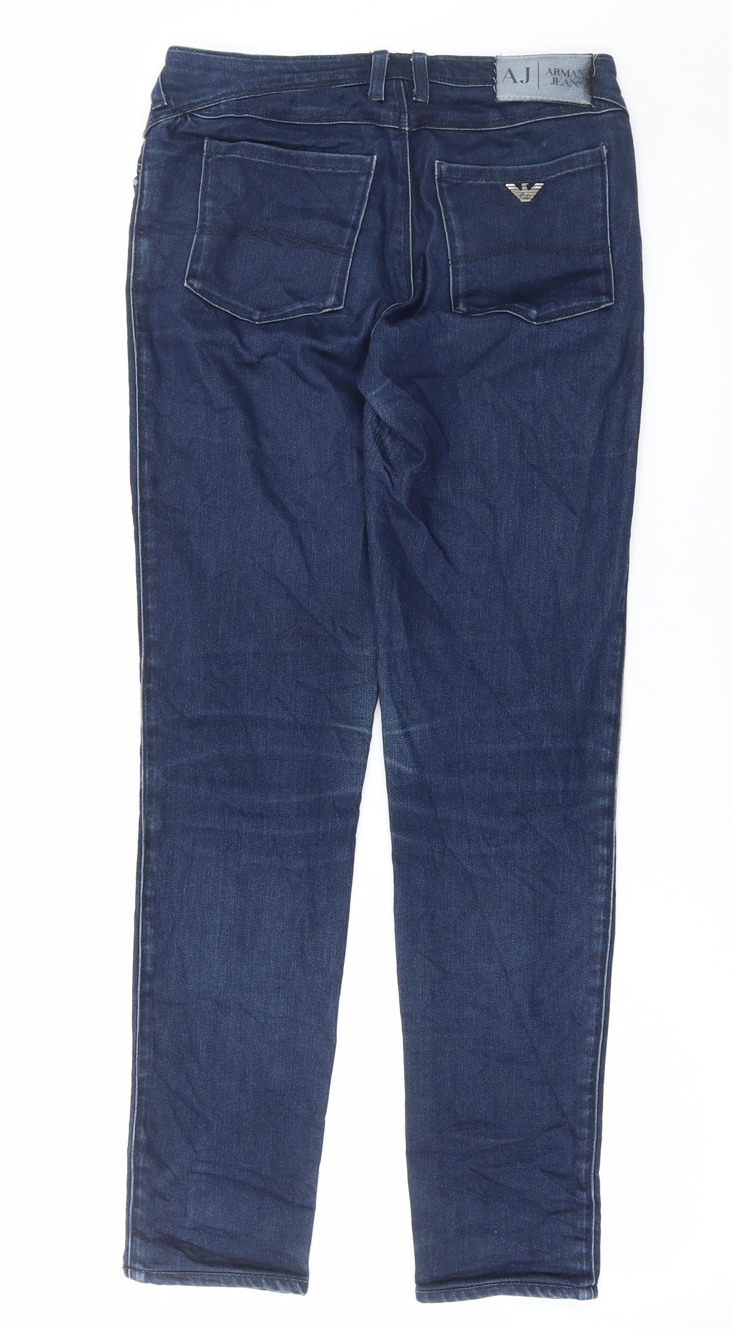 Emporio Armani Mens Blue Cotton Skinny Jeans Size 26 in L31 in Regular Button