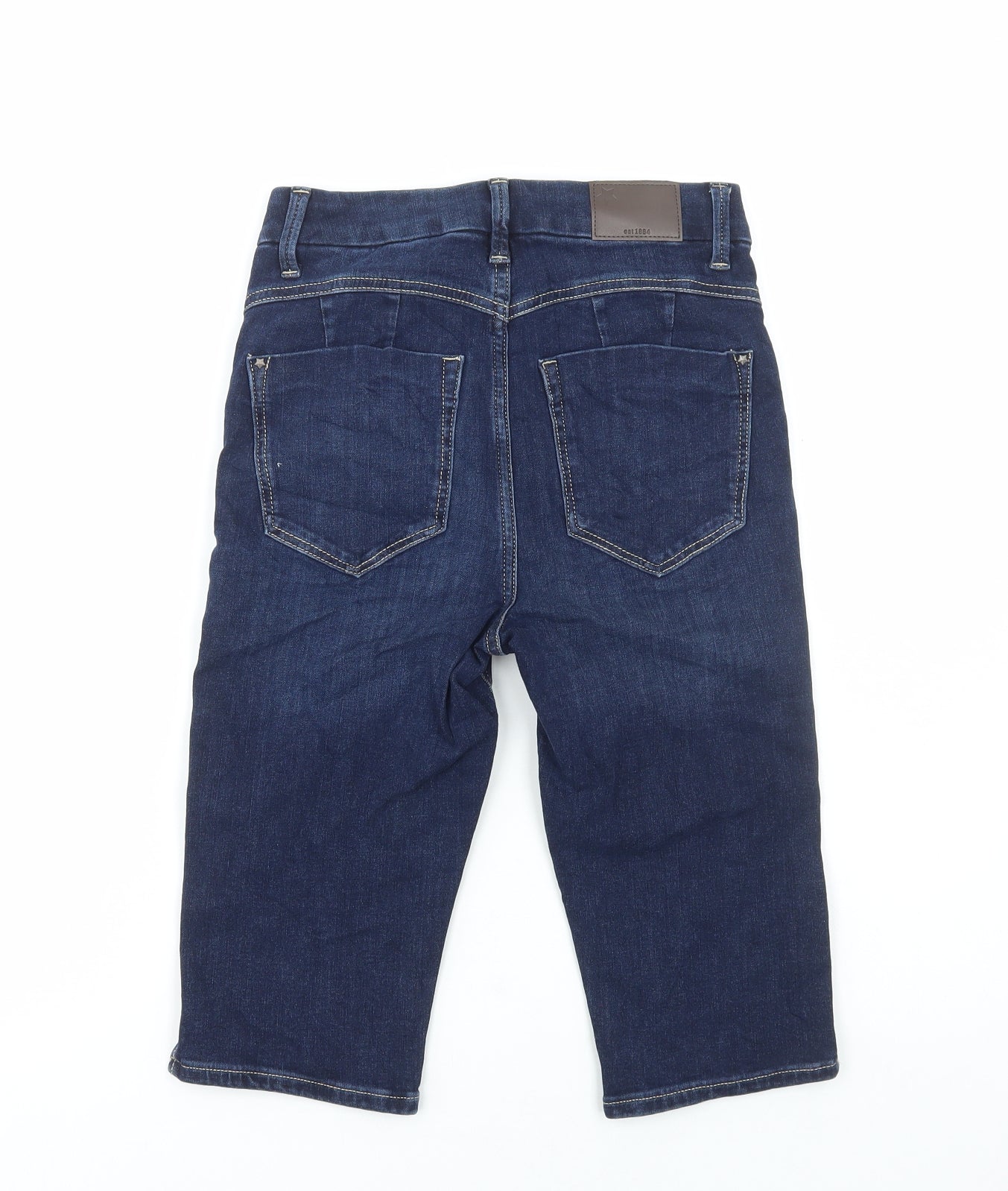 Marks and Spencer Womens Blue Cotton Bermuda Shorts Size 6 L15 in Regular Button