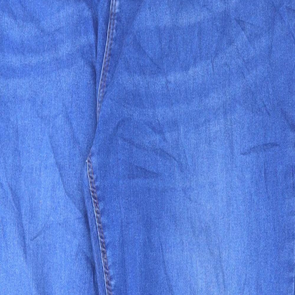 New Look Womens Blue Cotton Skinny Jeans Size 16 L29 in Regular Button
