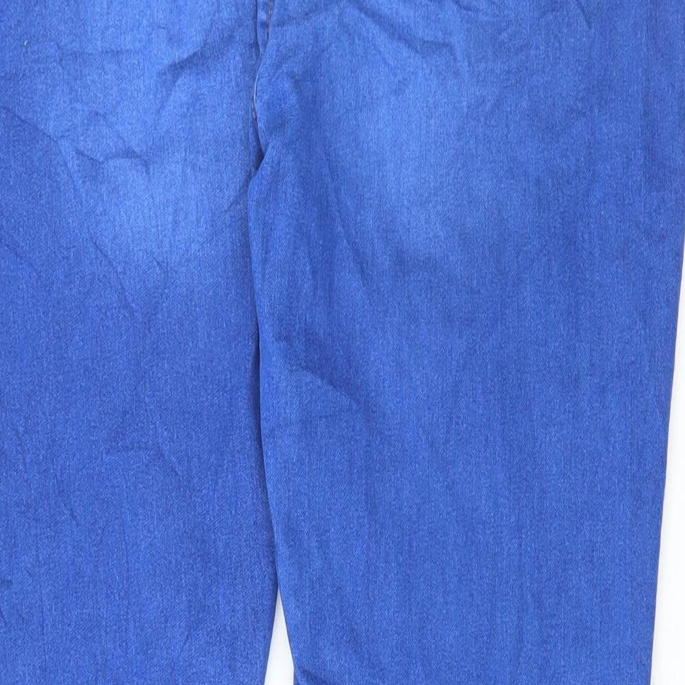 New Look Womens Blue Cotton Skinny Jeans Size 16 L29 in Regular Button