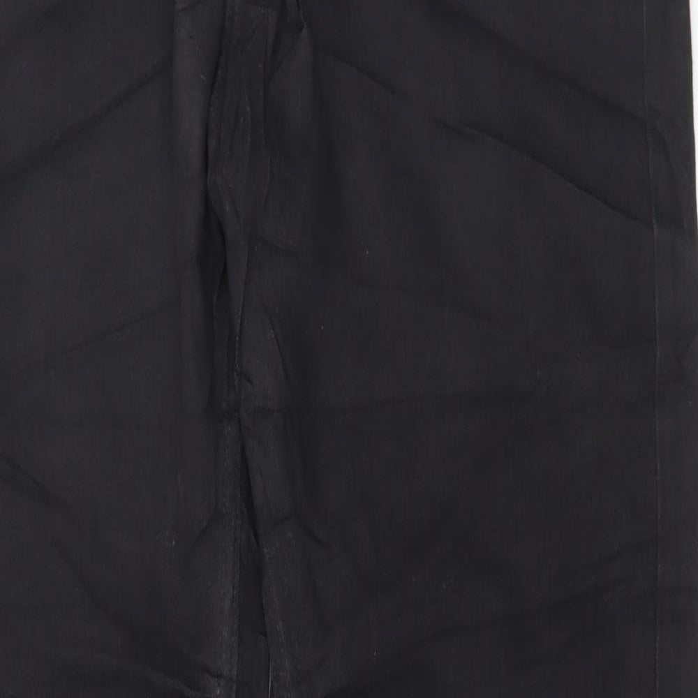 Marks and Spencer Mens Black Cotton Straight Jeans Size 34 L33 in Regular Button