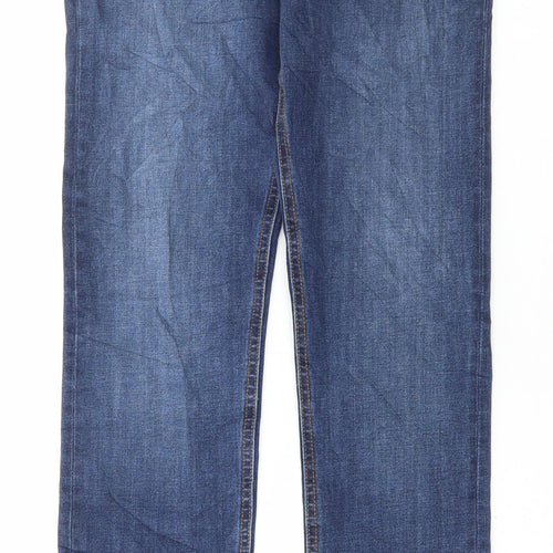 Marks and Spencer Womens Blue Cotton Skinny Jeans Size 6 L32 in Regular Button