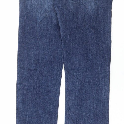 Marks and Spencer Womens Blue Cotton Skinny Jeans Size 6 L32 in Regular Button