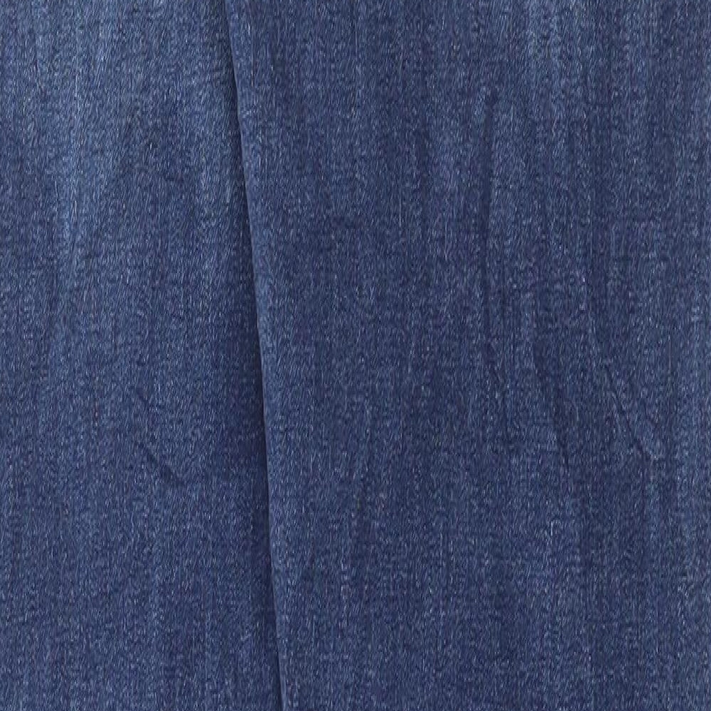 Marks and Spencer Womens Blue Cotton Skinny Jeans Size 6 L32 in Regular Button