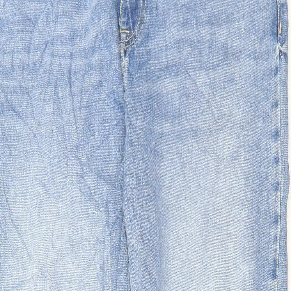 Marks and Spencer Womens Blue Cotton Straight Jeans Size 12 L30 in Regular Button