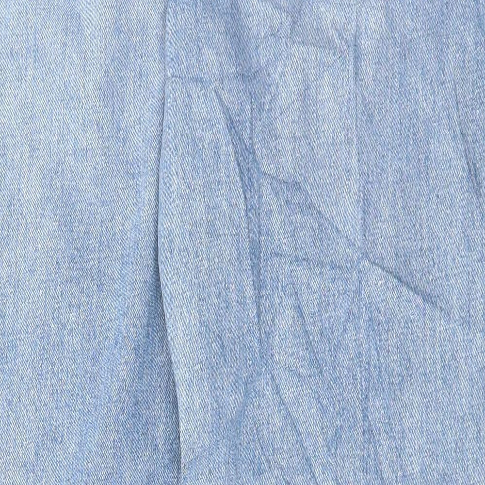 Marks and Spencer Womens Blue Cotton Straight Jeans Size 12 L30 in Regular Button