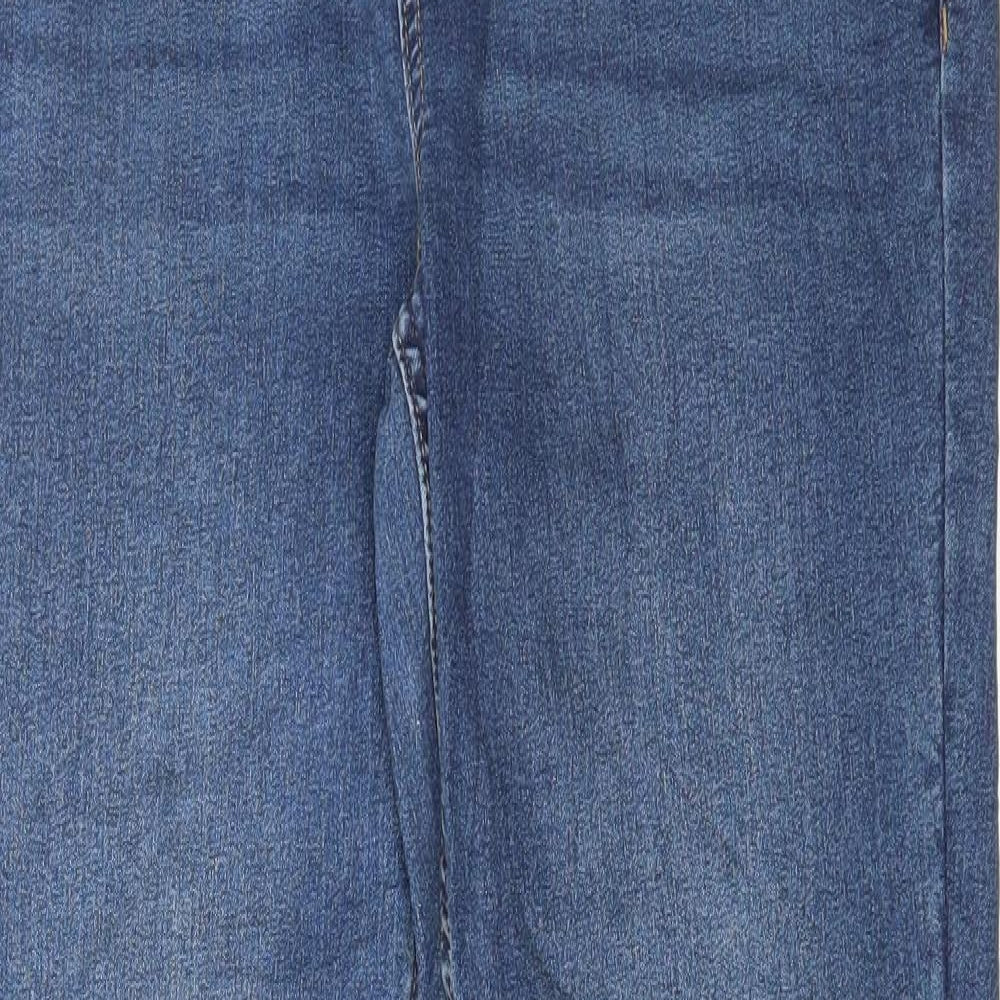 Marks and Spencer Womens Blue Cotton Bootcut Jeans Size 14 L31 in Regular Button