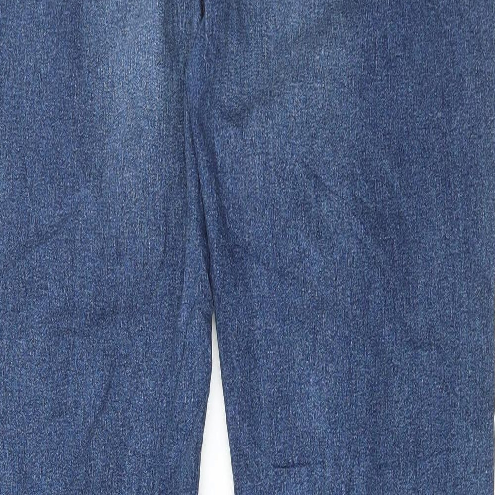 Marks and Spencer Womens Blue Cotton Bootcut Jeans Size 14 L31 in Regular Button