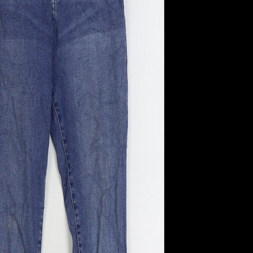 Denim & Co. Girls Blue Cotton Skinny Jeans Size 11-12 Years Regular Zip