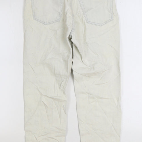 Topshop Womens White Cotton Mom Jeans Size 25 in L28 in Regular Zip