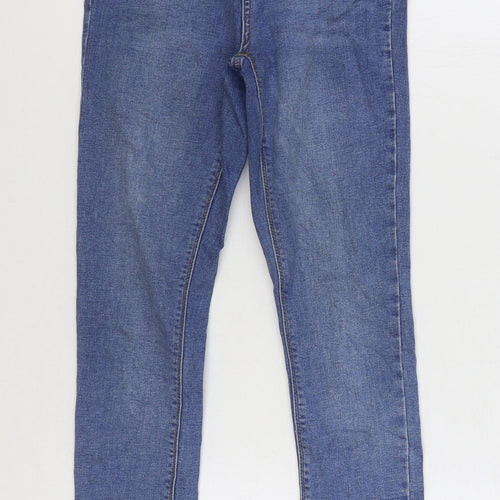 Denim & Co. Womens Blue Cotton Skinny Jeans Size 6 L27 in Regular Zip