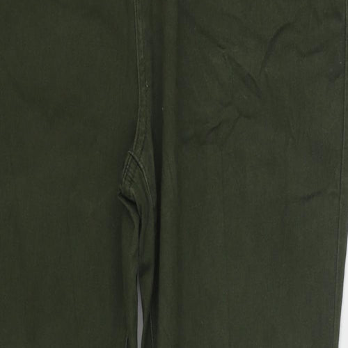 TU Womens Green Cotton Skinny Jeans Size 16 L27 in Regular Zip