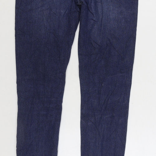 H&M Mens Blue Cotton Skinny Jeans Size 28 in L31 in Regular Button
