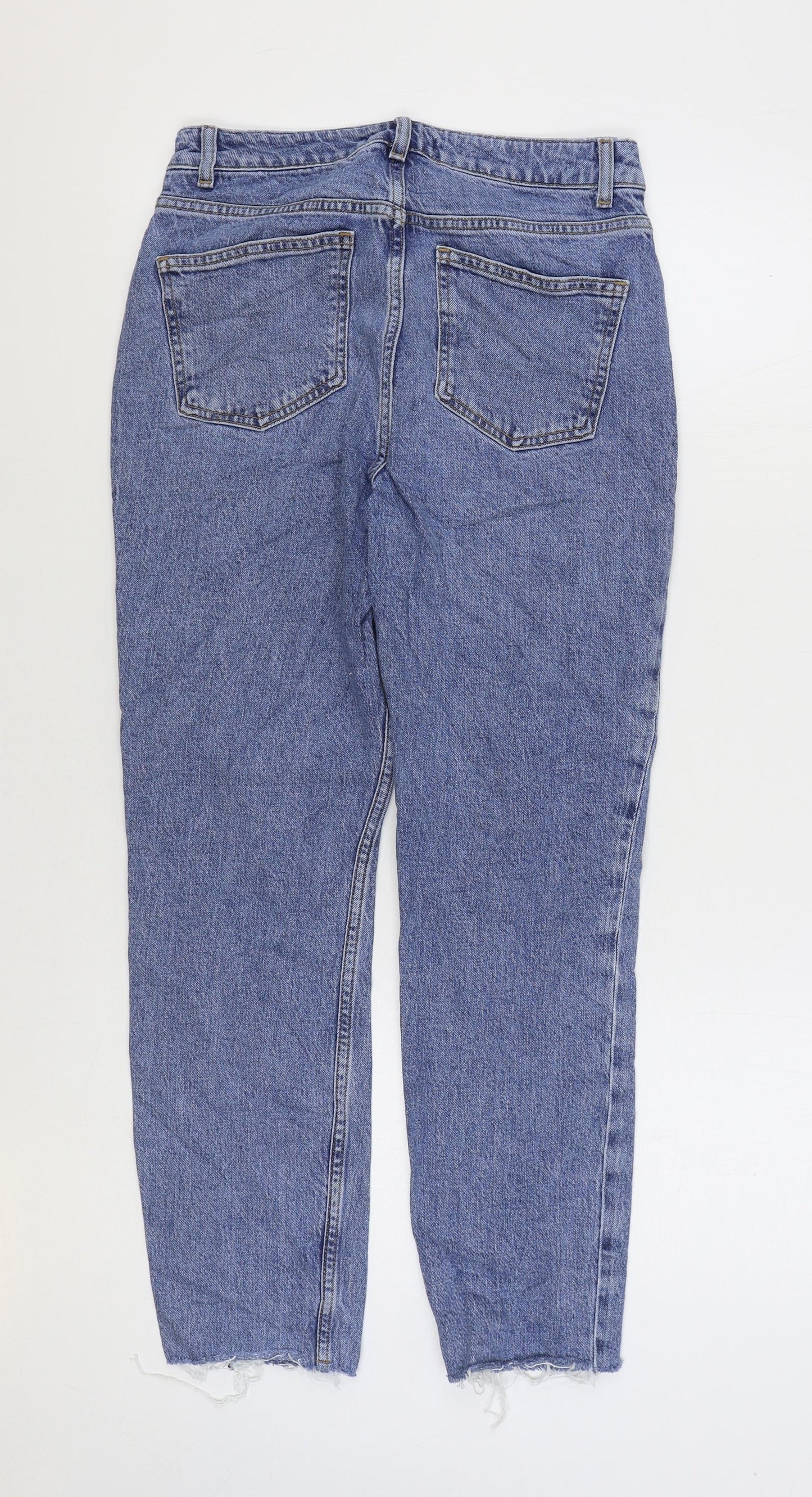 Denim & Co. Womens Blue Cotton Mom Jeans Size 10 L26 in Regular Zip