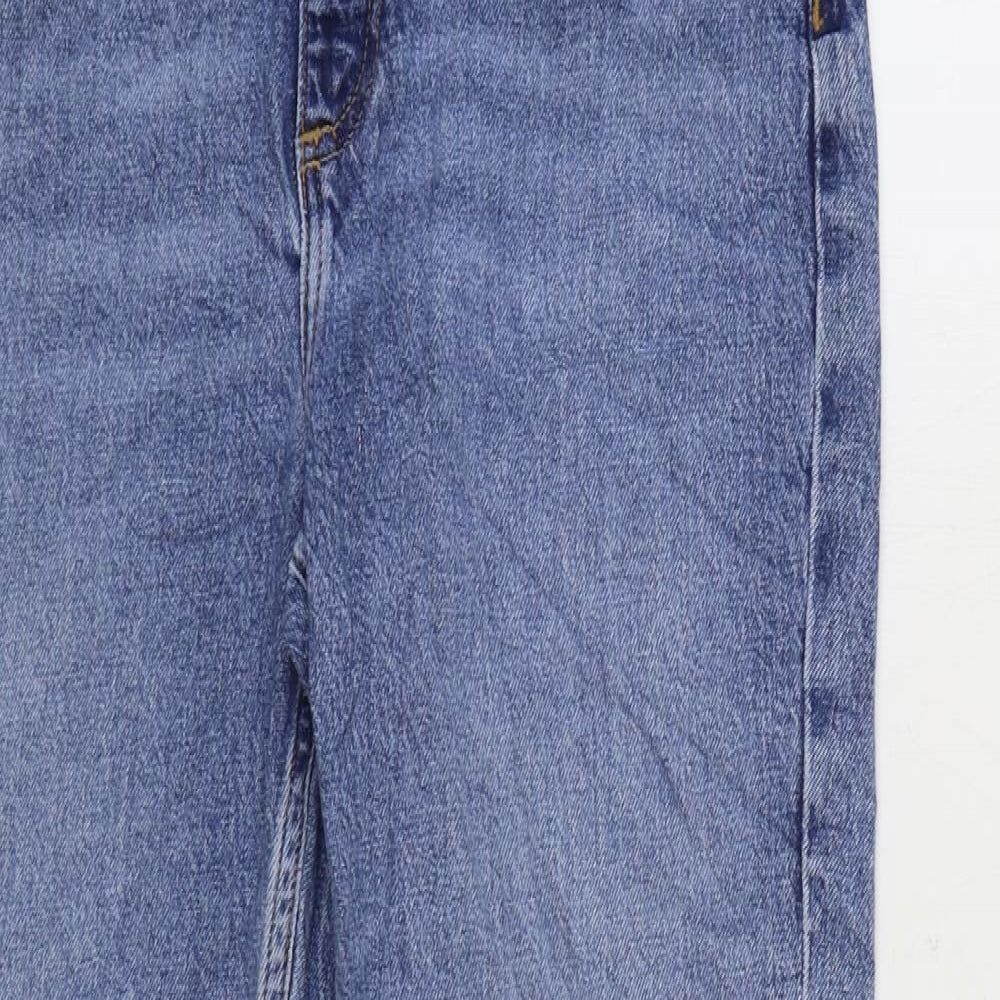 Denim & Co. Womens Blue Cotton Mom Jeans Size 10 L26 in Regular Zip