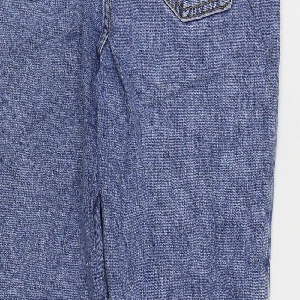 Denim & Co. Womens Blue Cotton Mom Jeans Size 10 L26 in Regular Zip