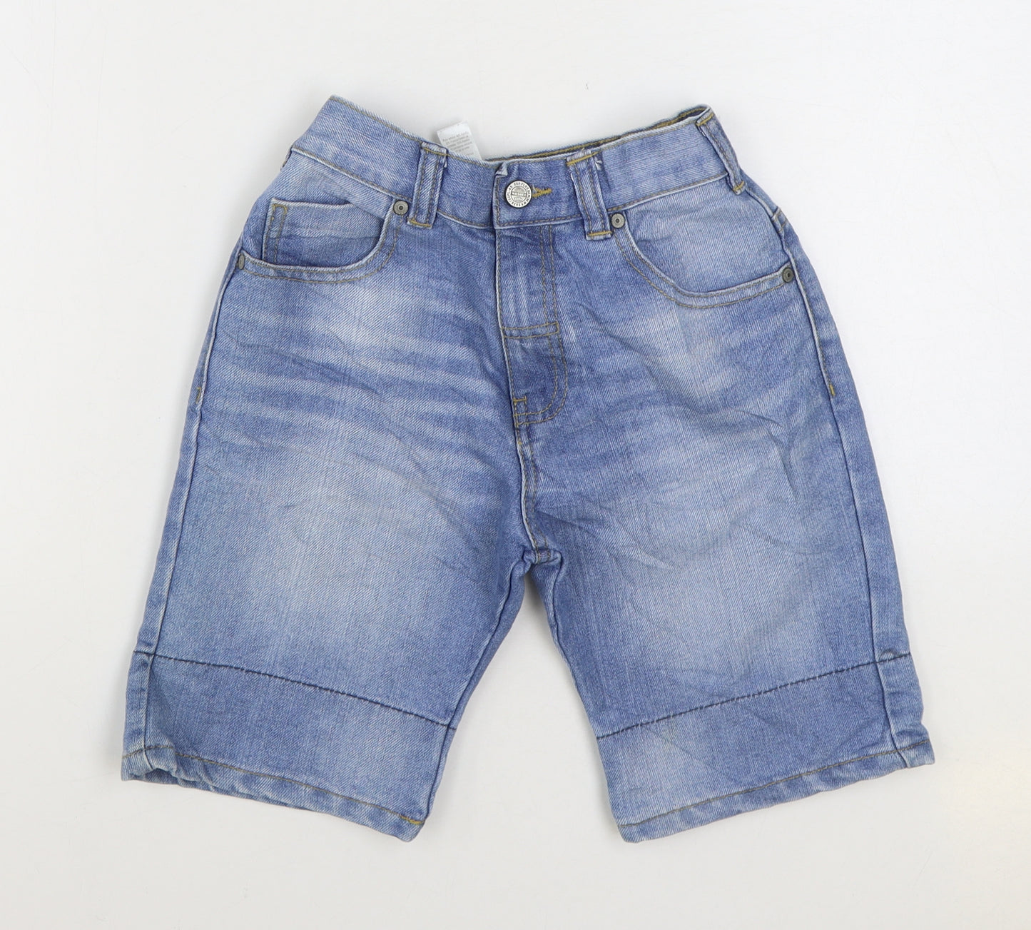 George Boys Blue Cotton Bermuda Shorts Size 9-10 Years Regular Zip