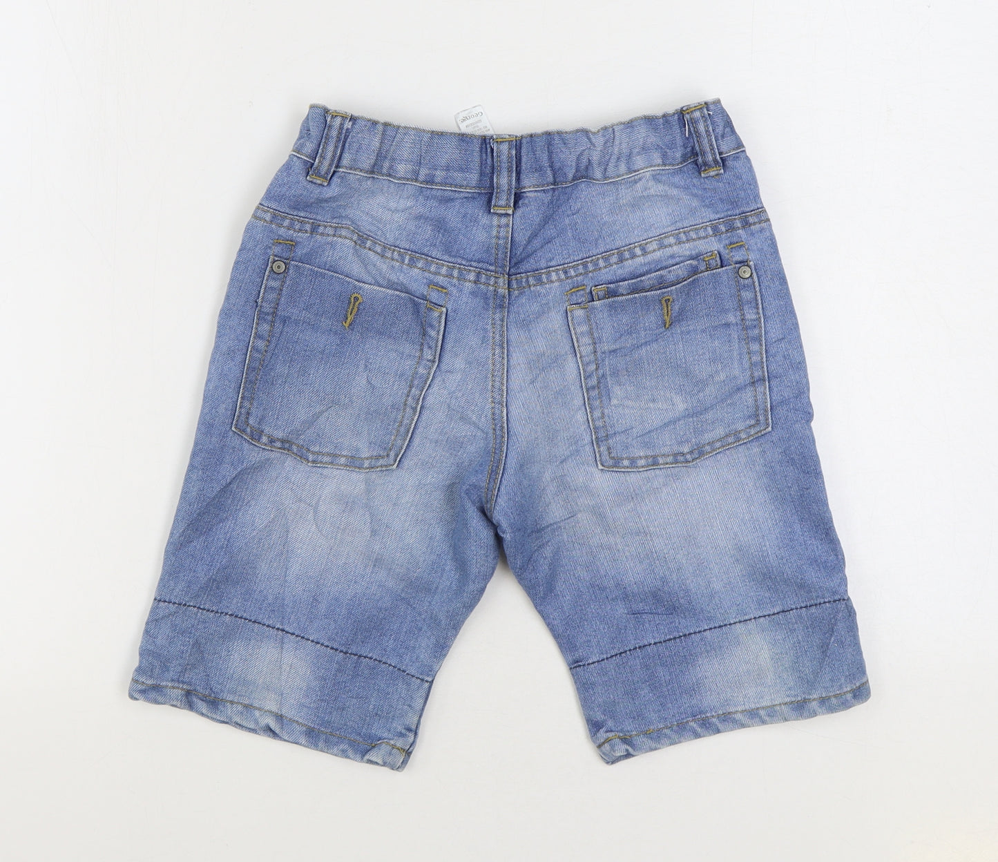 George Boys Blue Cotton Bermuda Shorts Size 9-10 Years Regular Zip
