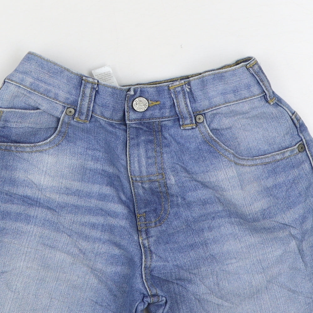 George Boys Blue Cotton Bermuda Shorts Size 9-10 Years Regular Zip