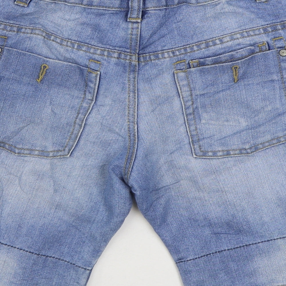 George Boys Blue Cotton Bermuda Shorts Size 9-10 Years Regular Zip