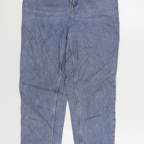 Denim & Co. Womens Blue Cotton Mom Jeans Size 8 L28 in Regular Zip