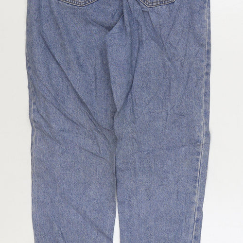 Denim & Co. Womens Blue Cotton Mom Jeans Size 8 L28 in Regular Zip