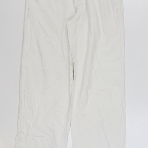 SheIn Womens White Cotton Straight Jeans Size 28 in L29 in Regular Zip