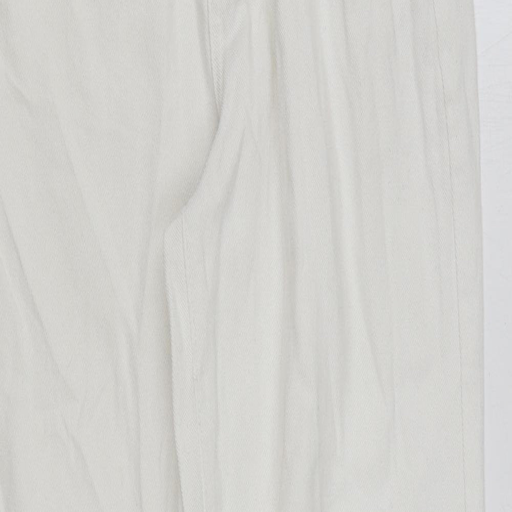 SheIn Womens White Cotton Straight Jeans Size 28 in L29 in Regular Zip