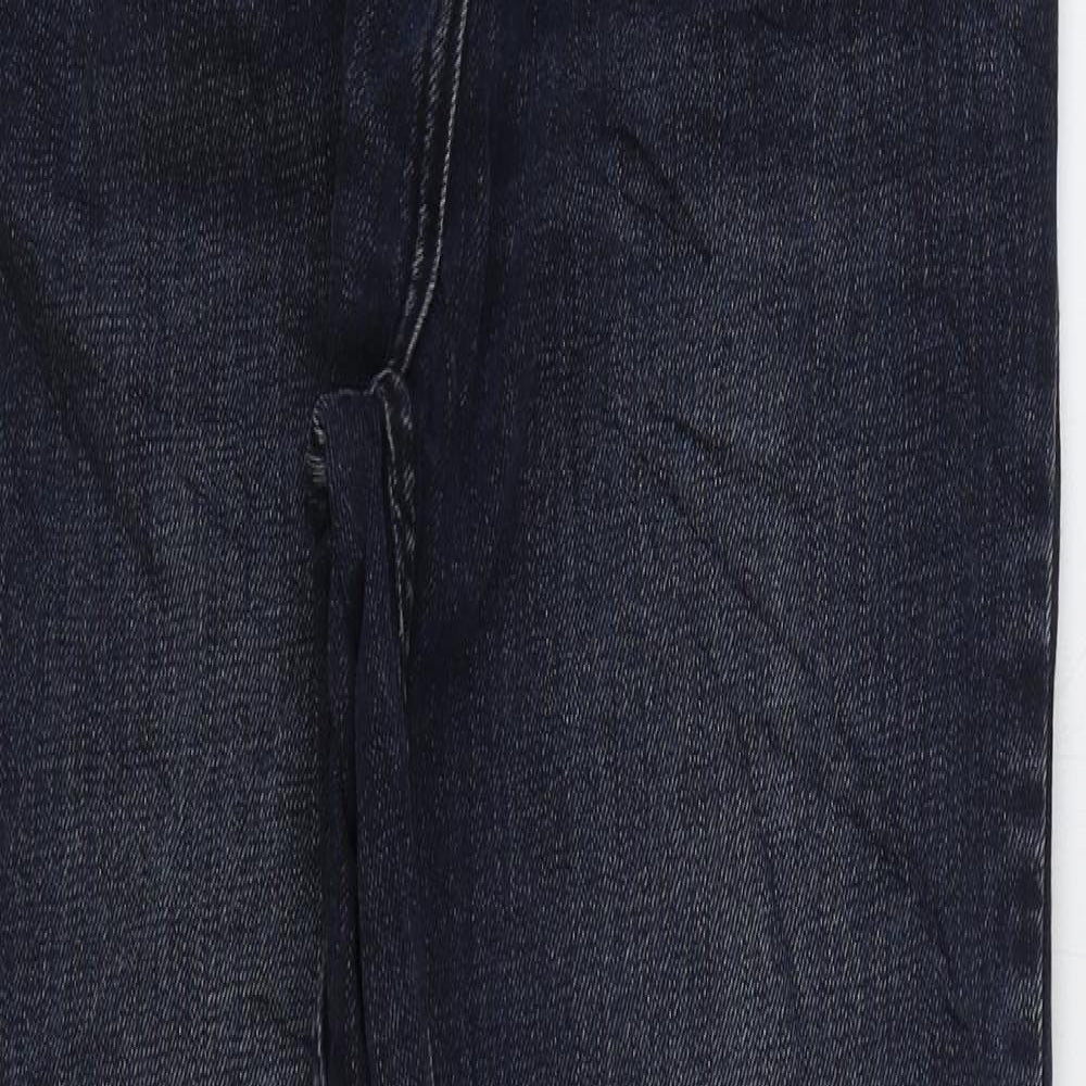 NEXT Womens Blue Cotton Straight Jeans Size 12 L30 in Regular Zip