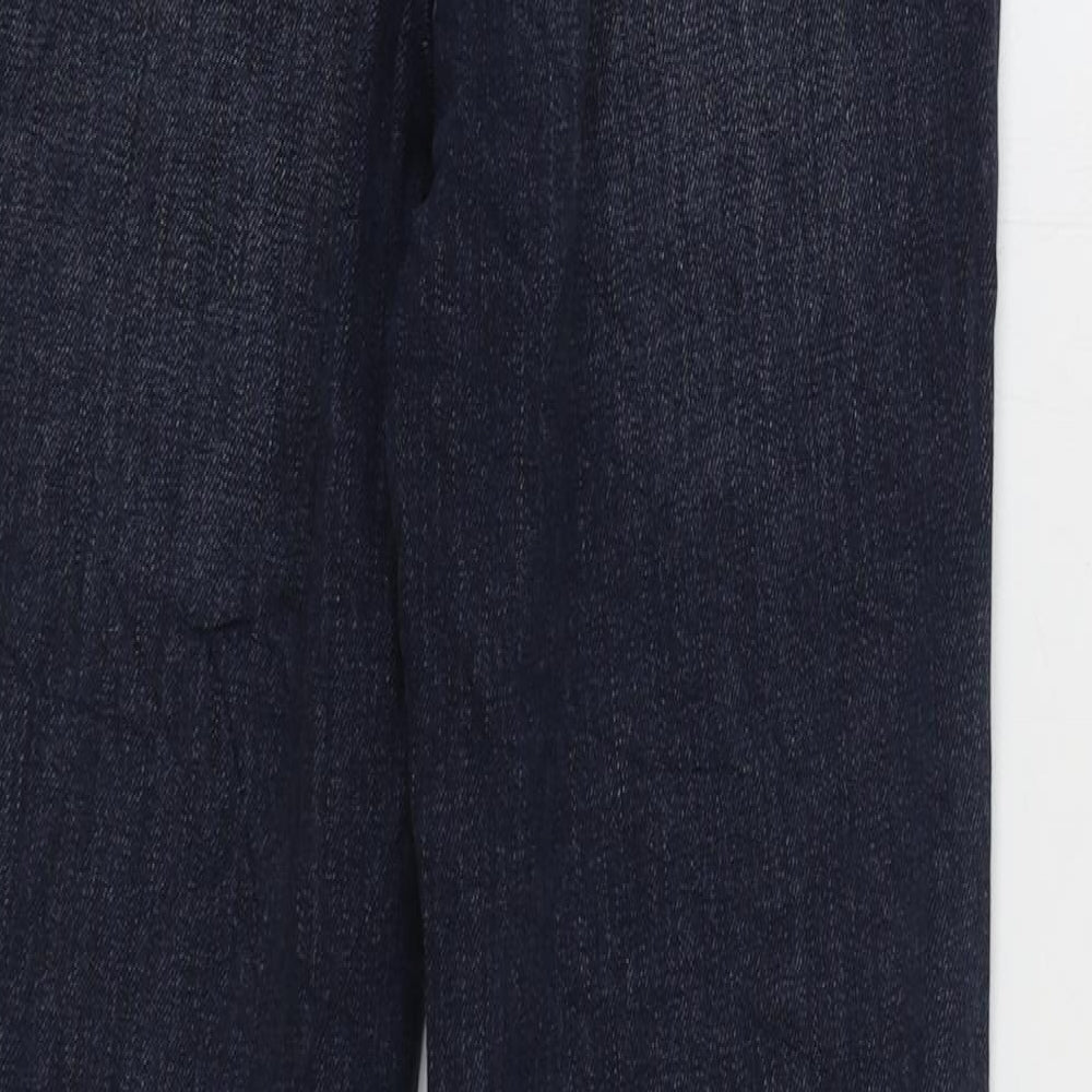 NEXT Womens Blue Cotton Straight Jeans Size 12 L30 in Regular Zip