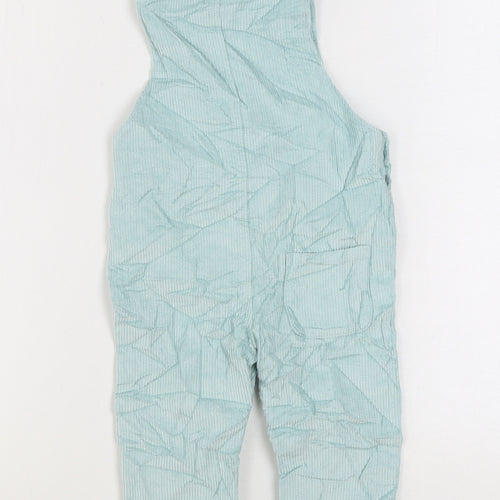 Marks and Spencer Girls Blue 100% Cotton Dungaree Outfit/Set Size 18-24 Months Snap - Dreamer