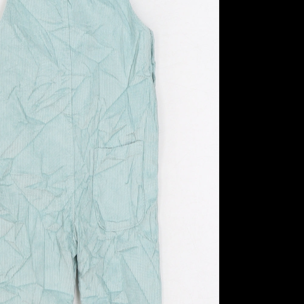 Marks and Spencer Girls Blue 100% Cotton Dungaree Outfit/Set Size 18-24 Months Snap - Dreamer