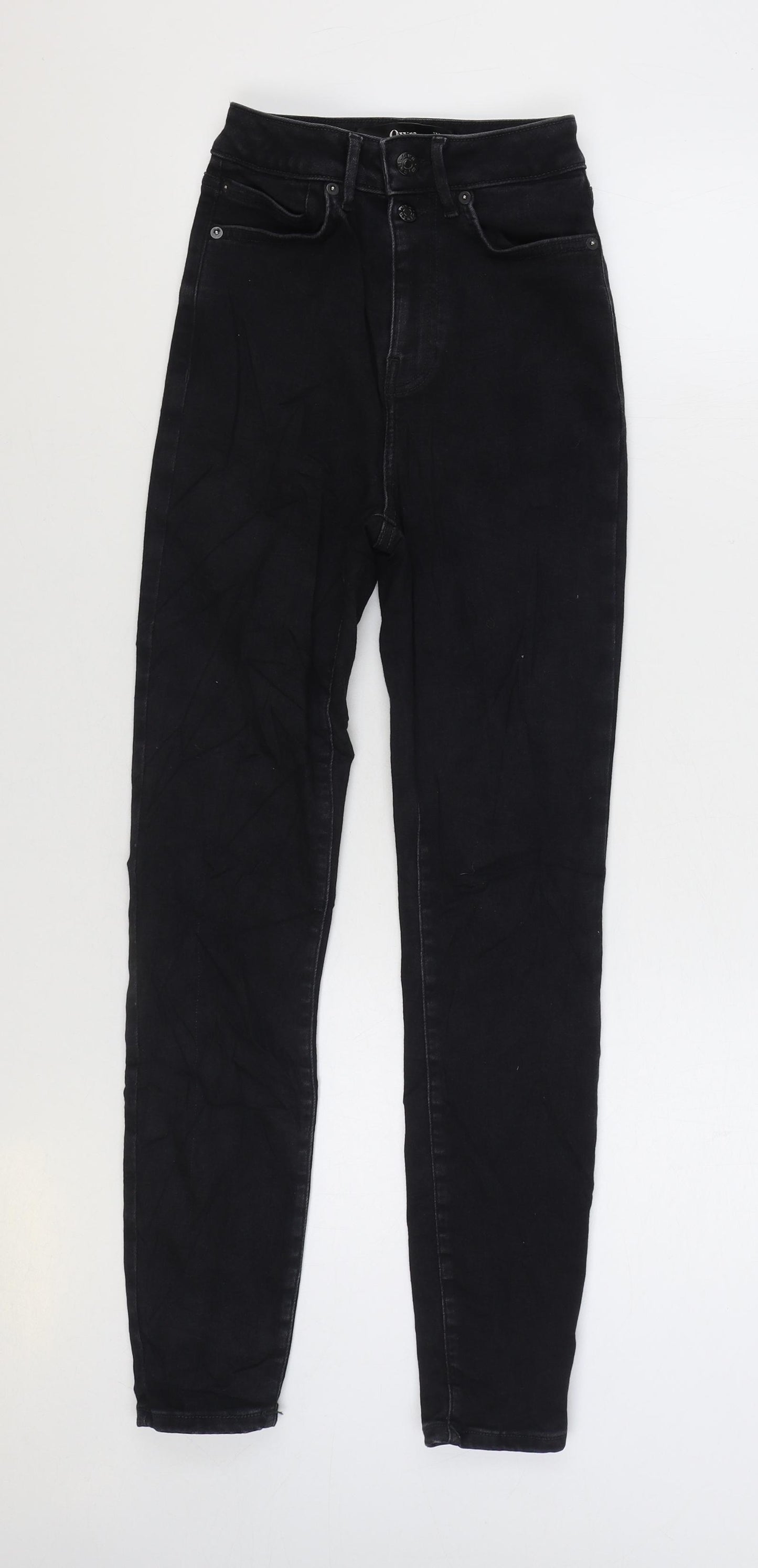NEXT Womens Black Cotton Skinny Jeans Size 8 L30 in Regular Zip