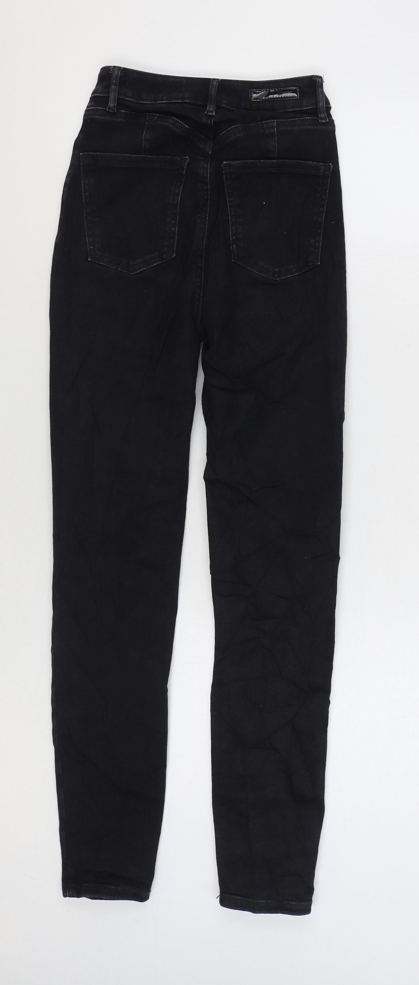 NEXT Womens Black Cotton Skinny Jeans Size 8 L30 in Regular Zip