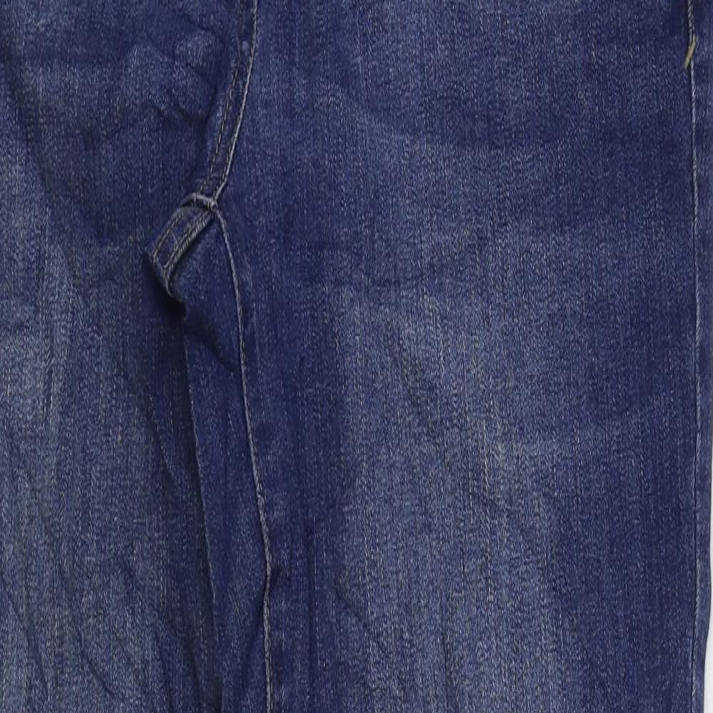 NEXT Womens Blue Cotton Straight Jeans Size 12 L30 in Regular Zip